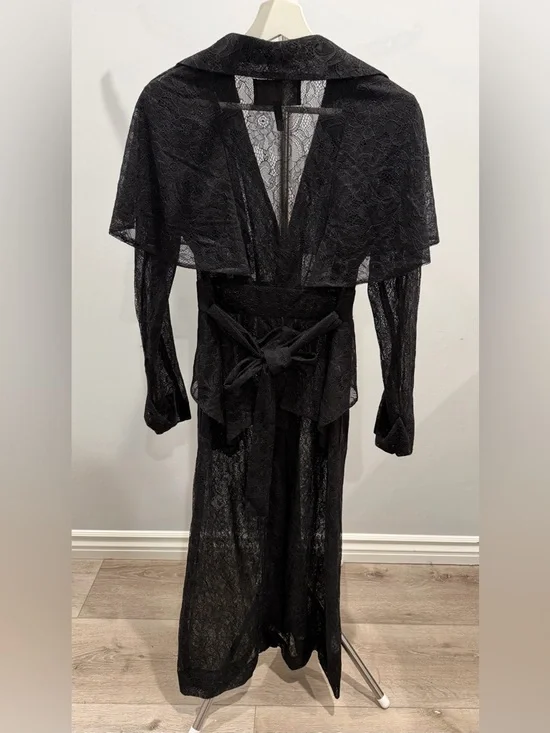 BCBGMaxAzria Lace Peplum Long Trench XXS - Picture 10 of 12